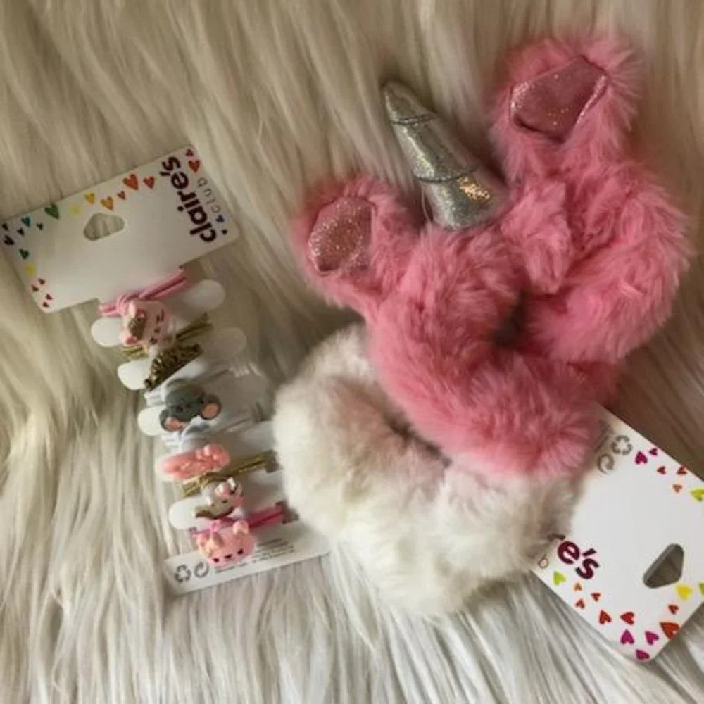 Claire’s Girls Pink Hair Accessories Set